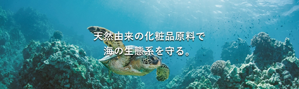 天然由来の化粧品原料で海の生態系を守る。